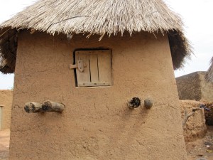 A granary commonly found in family compounds. This storehouse, one of hundreds in the village of Zogore, holds millet, a food staple of Burkina Faso, Mali and other West African countries.